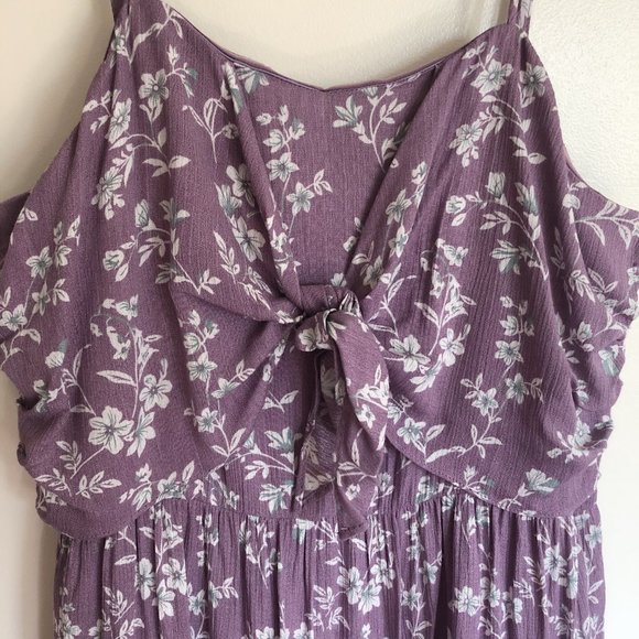 LOVERICHE Purple Floral Print Ruffle Mini Dress - Picture 2 of 9